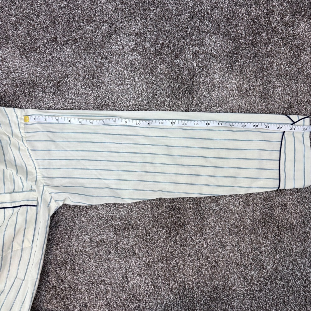 Christian Dior Monsieur Vintage Pajama Top Blue Striped Men's S Pocket Logo - Picture 6 of 6